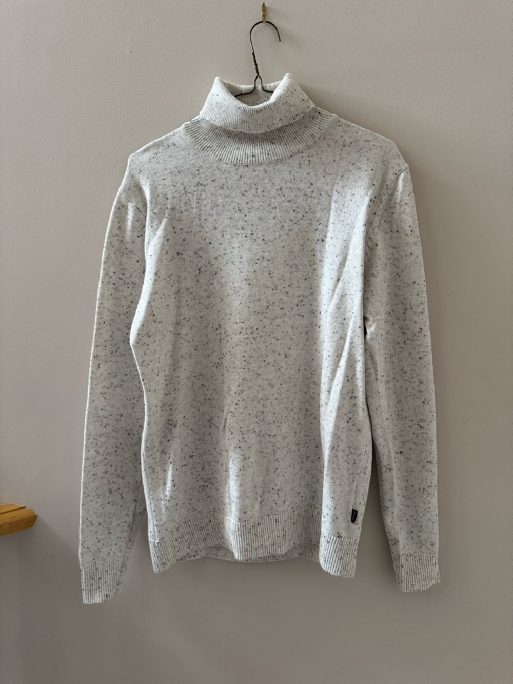 Jack & Jones Men's Speckled Turtleneck Sweater - Light Gray